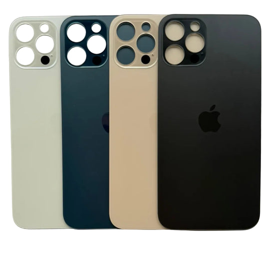 iPhone 12 Pro achterkant glas in zilver, pacific blauw, goud en grafiet