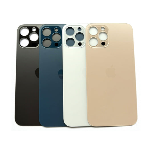 iPhone 12 Pro Max achterkant glas in grafiet, pacific blauw, goud en zilver