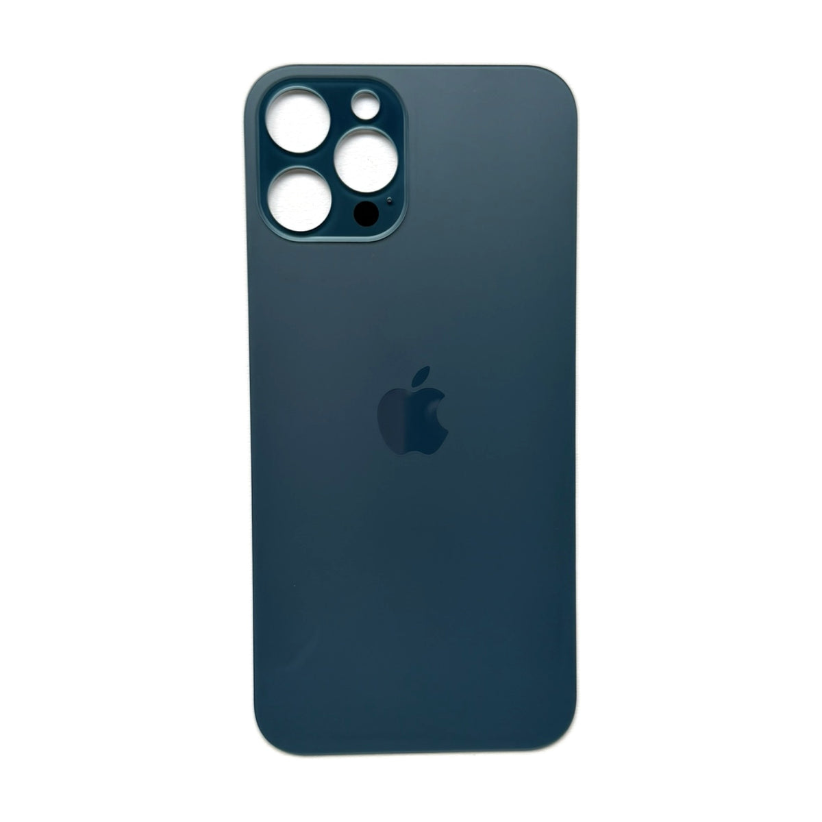 iPhone 12 Pro Max achterkant glas pacific blauw met grote cameraopening