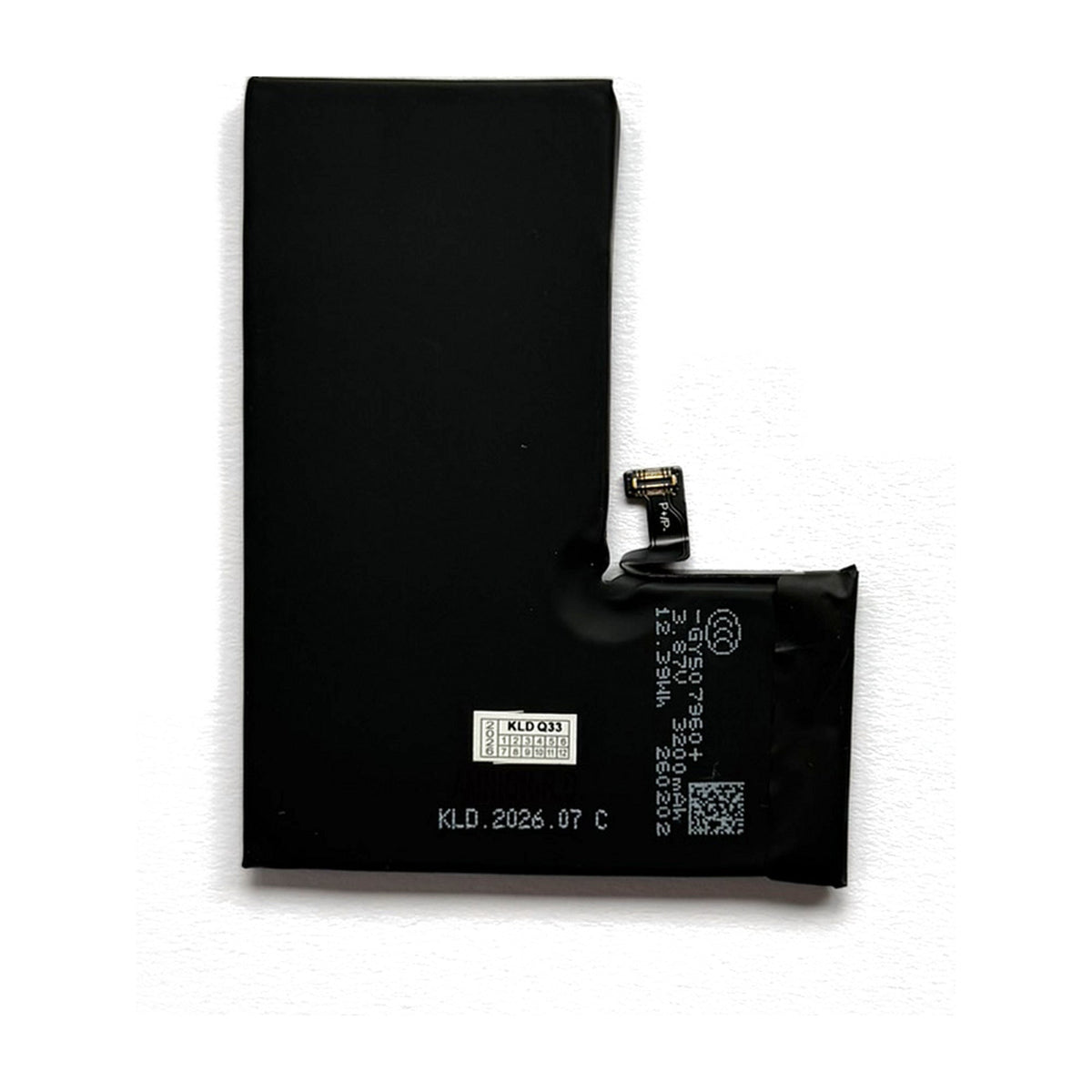 Achterzijde van de iPhone 14 Pro batterij A2866 met connector