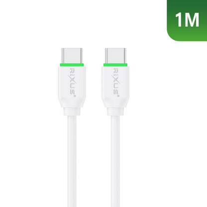 USB-C naar USB-C kabel, wit, 1 meter