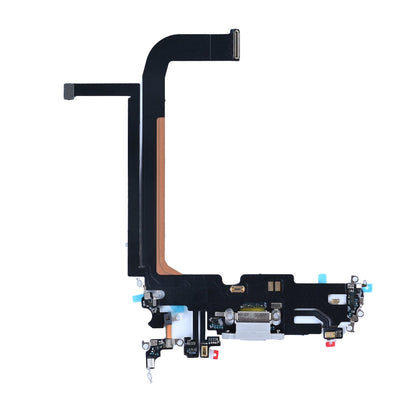 iPhone 13 Pro Max oplaadpoort zilver, complete laadconnector met flexkabel en microfoons