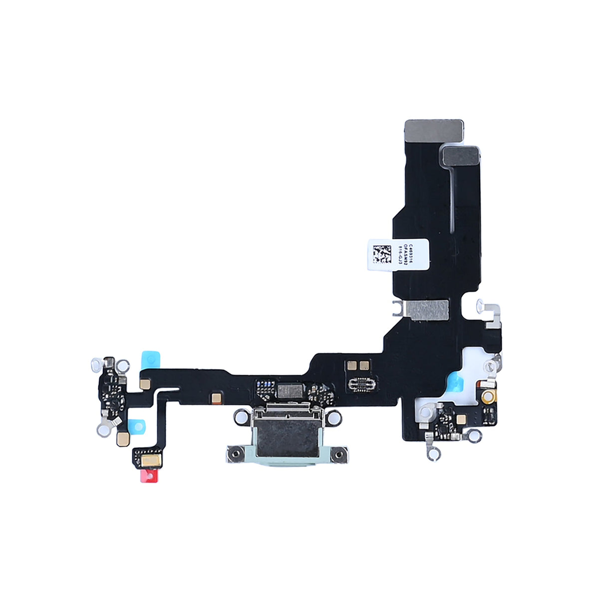 iPhone 15 oplaadpoort groen, complete USB-C laadconnector met flexkabel