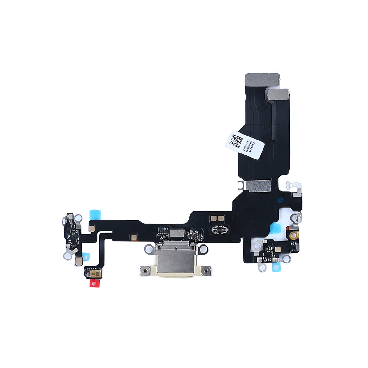 iPhone 15 oplaadpoort geel, complete USB-C laadconnector met flexkabel