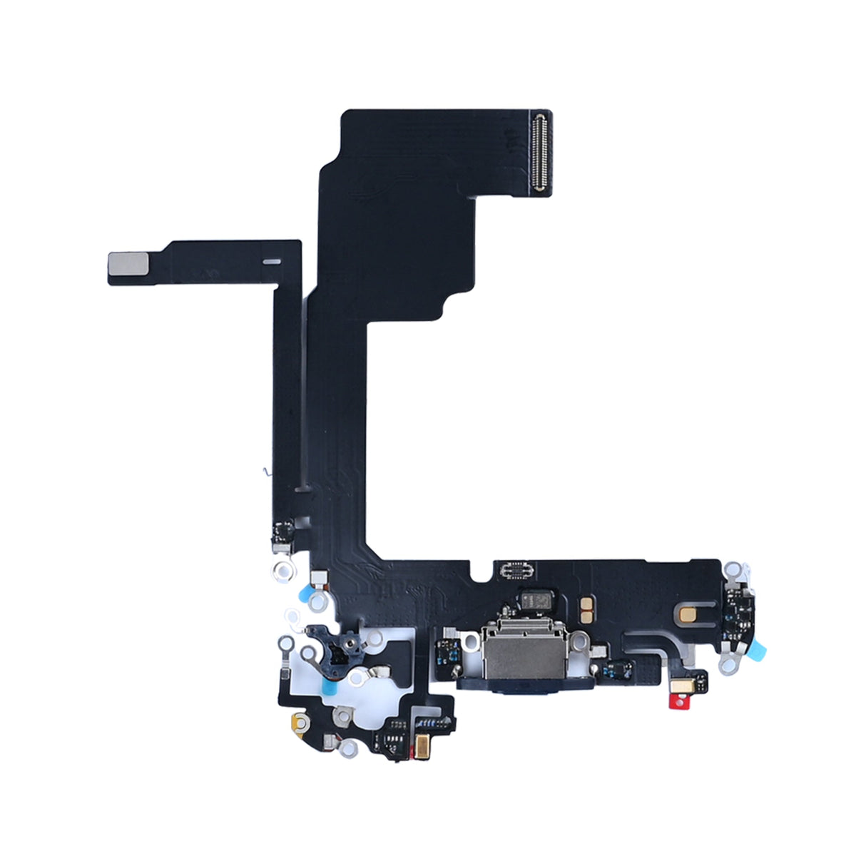 iPhone 15 Pro oplaadpoort zwart titanium, complete USB-C laadconnector met flexkabel