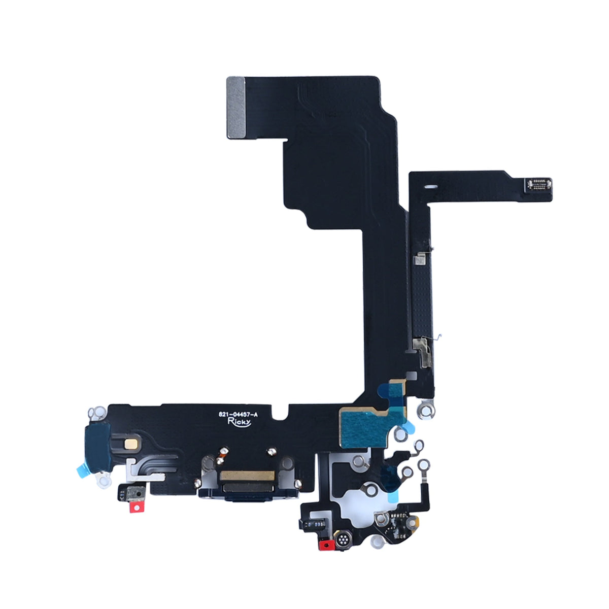 iPhone 15 Pro oplaadpoort, achterzijde van de flexkabel met plakstrips