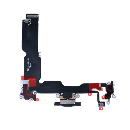 iPhone 15 Plus oplaadpoort zwart, complete USB-C laadconnector met flexkabel