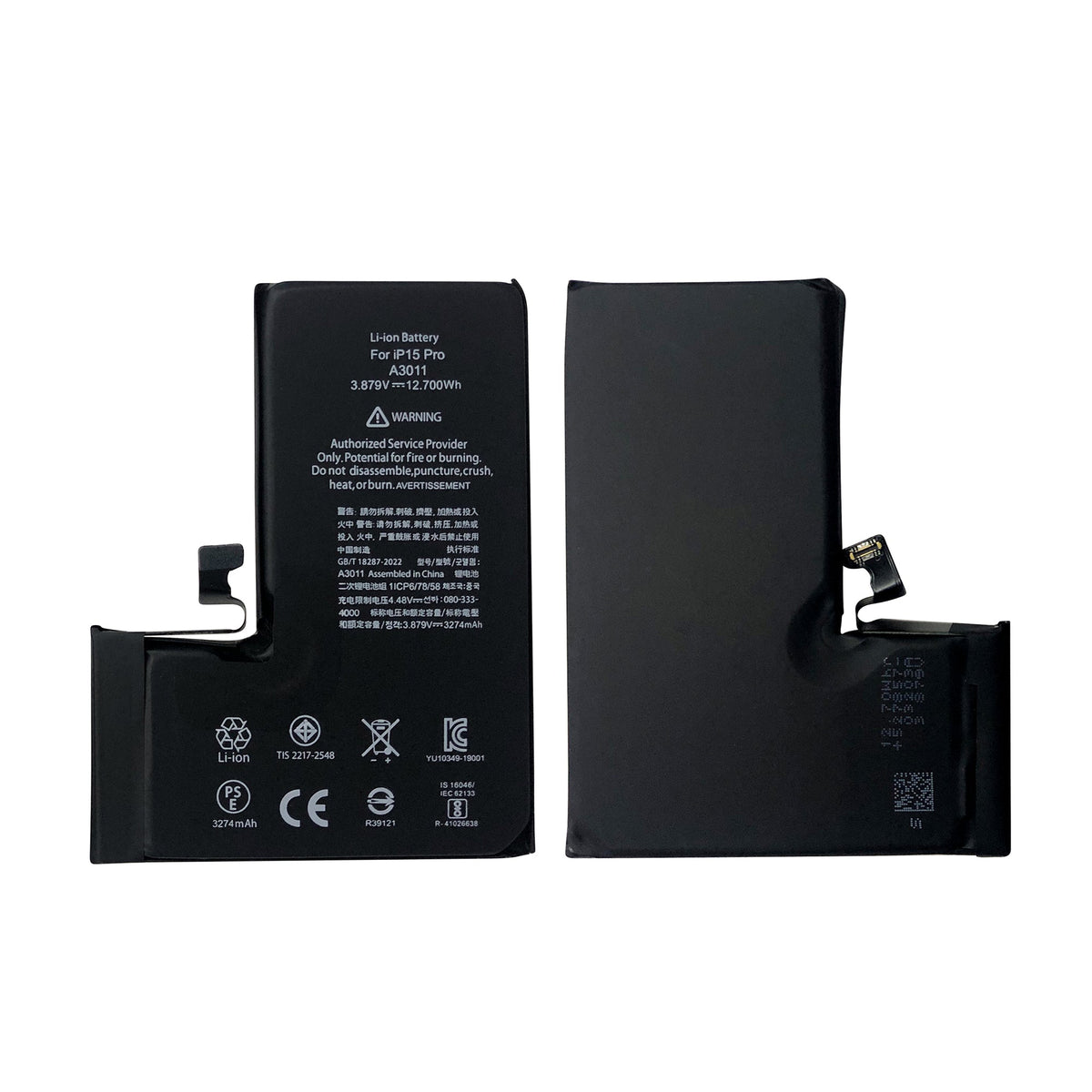 iPhone 15 Pro batterij met chip, derde productfoto