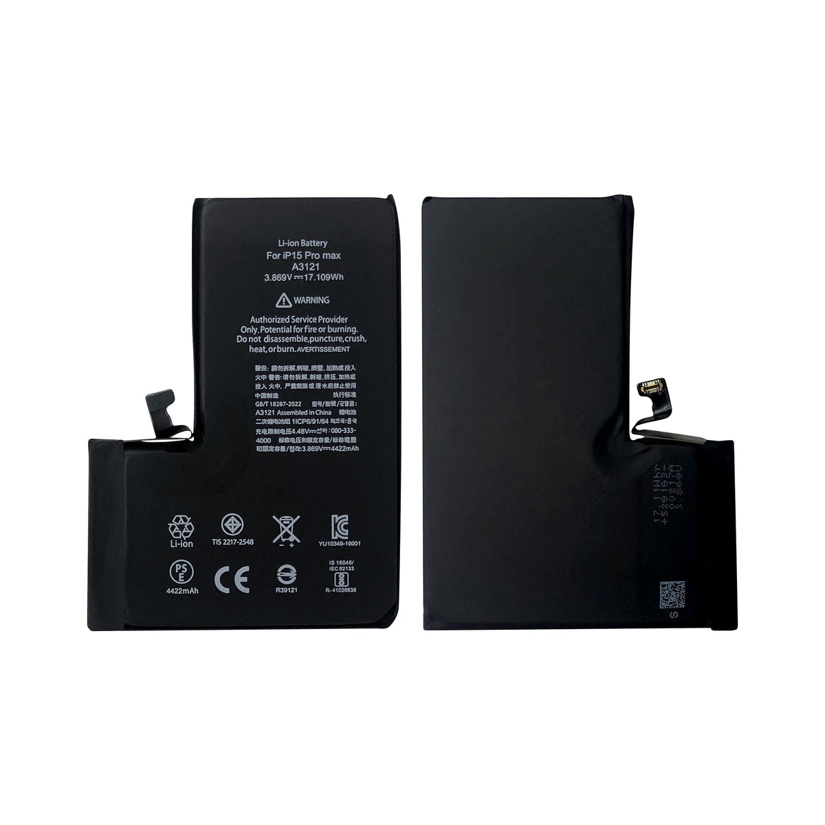 iPhone 15 Pro Max batterij met chip, derde productfoto