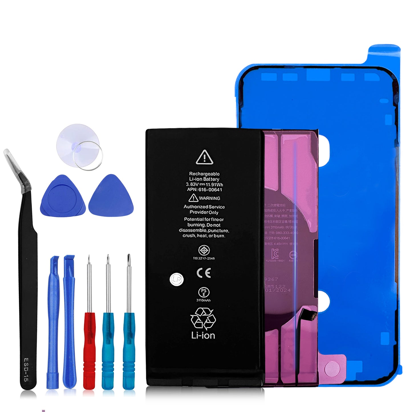 iPhone 13 mini batterij Reparatie set - Inclusief Gereedschap, Framesticker