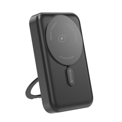 Magnetische powerbank 10.000 mAh met uitklapbare standaard, zwart