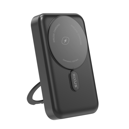 Magnetische powerbank 10.000 mAh met uitklapbare standaard, zwart