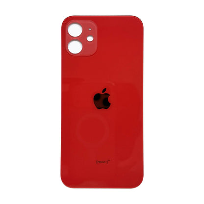 iPhone 12 achterkant glas rood met grote cameraopening