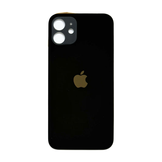 iPhone 12 achterkant glas zwart met grote cameraopening