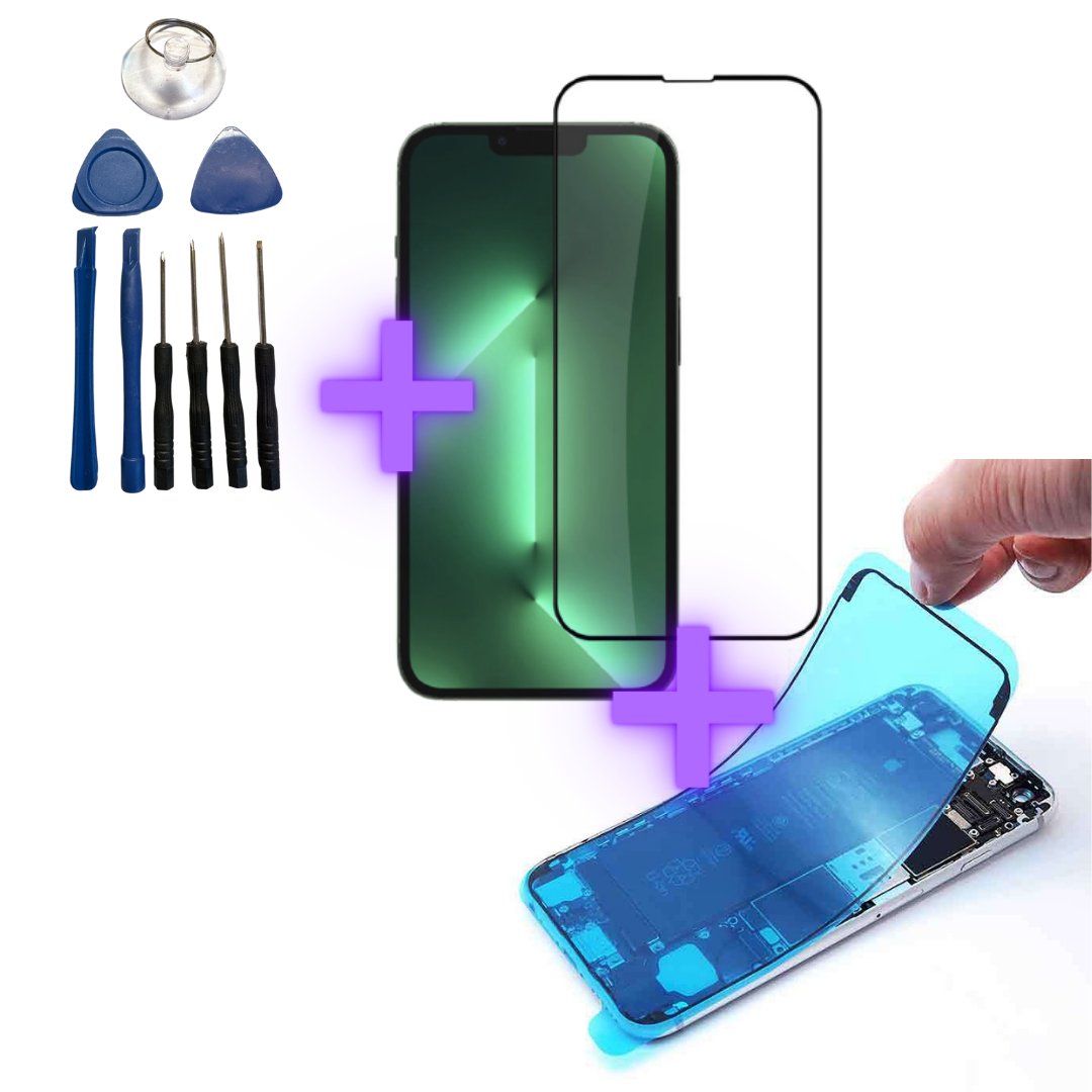 Screenprotector aanbrengen op vervangen iPhone 13 scherm met meegeleverd gereedschap