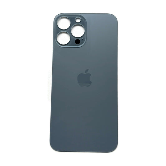 iPhone 13 Pro Max achterkant glas sierrablauw met grote cameraopening