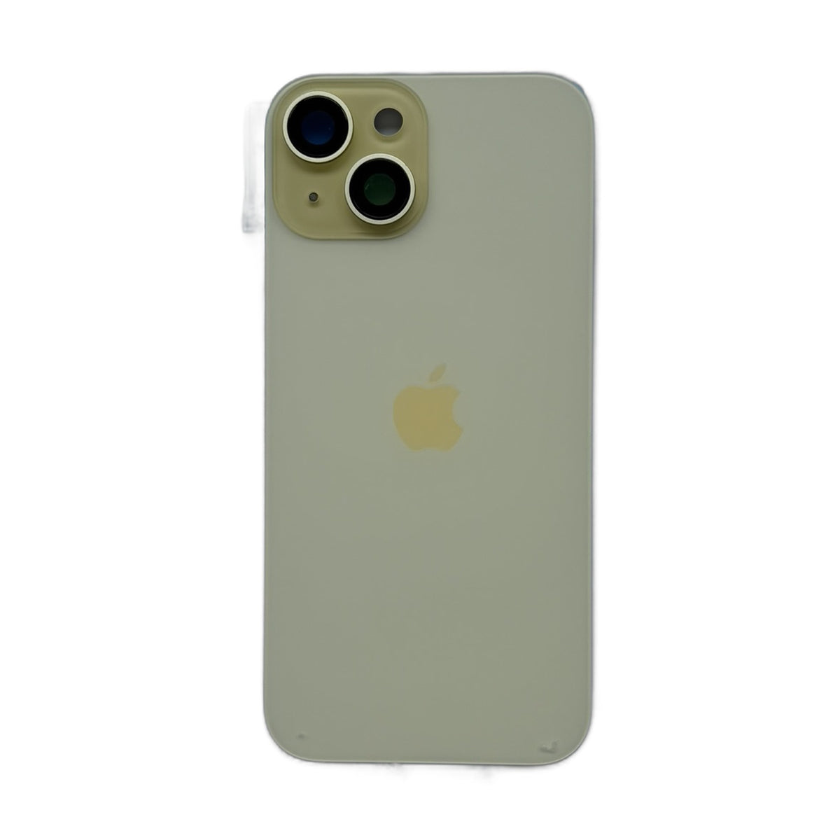 iPhone 15 achterkant glas geel met cameralens en magneten