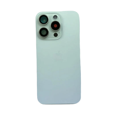 iPhone 15 Pro achterkant glas wit titanium met cameralens en magneten