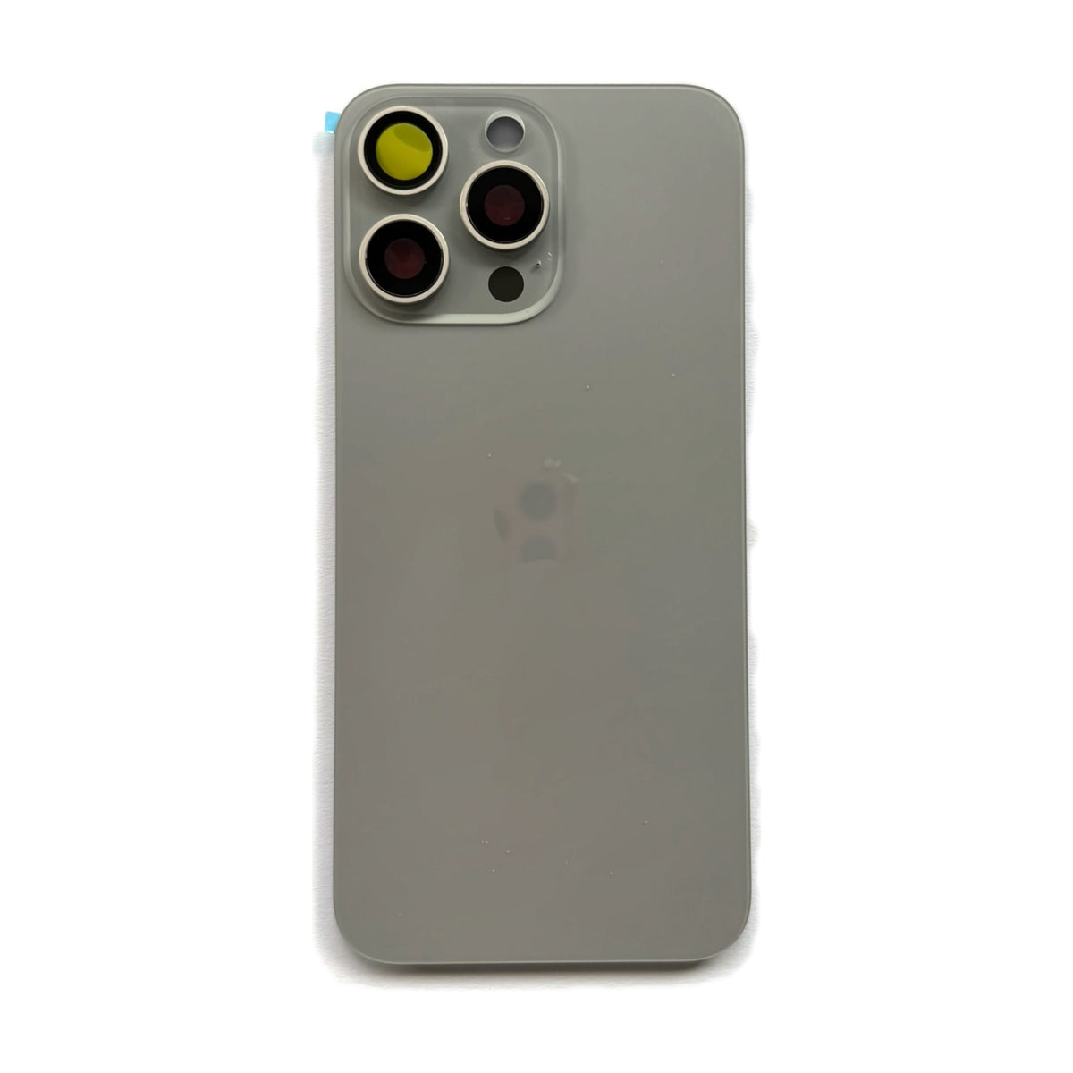 iPhone 15 Pro Max achterkant glas naturel titanium met cameralens en magneten