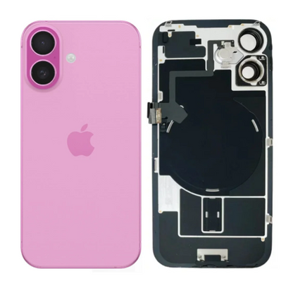 iPhone 16 achterkant roze, origineel glas met MagSafe-magneten en laadspoel