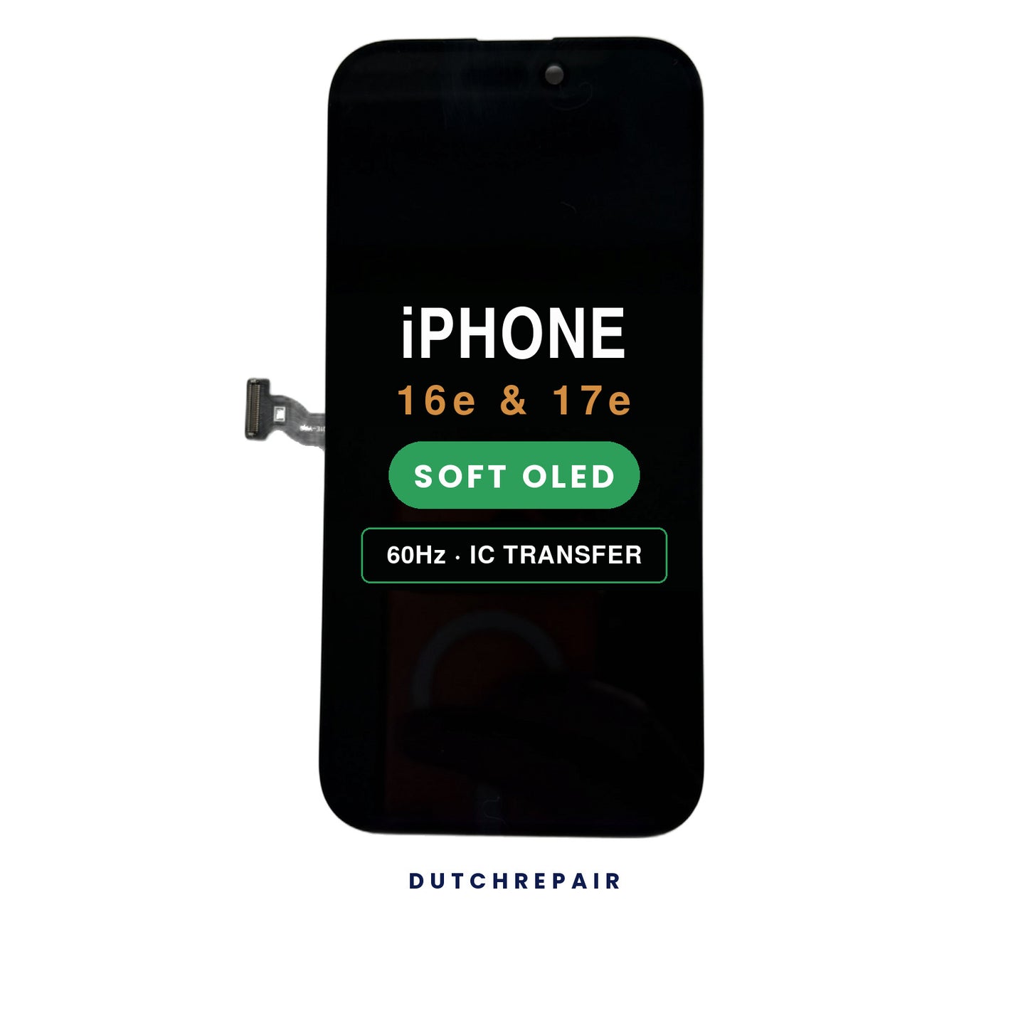 iPhone 16e en 17e scherm met Soft OLED-paneel, los vervangingsscherm