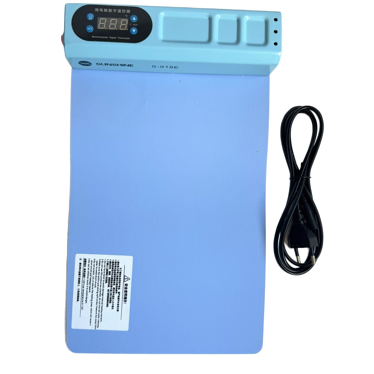 Sunshine S-918E verwarmingsmat met digitale thermostaat, twee USB-poorten en netsnoer